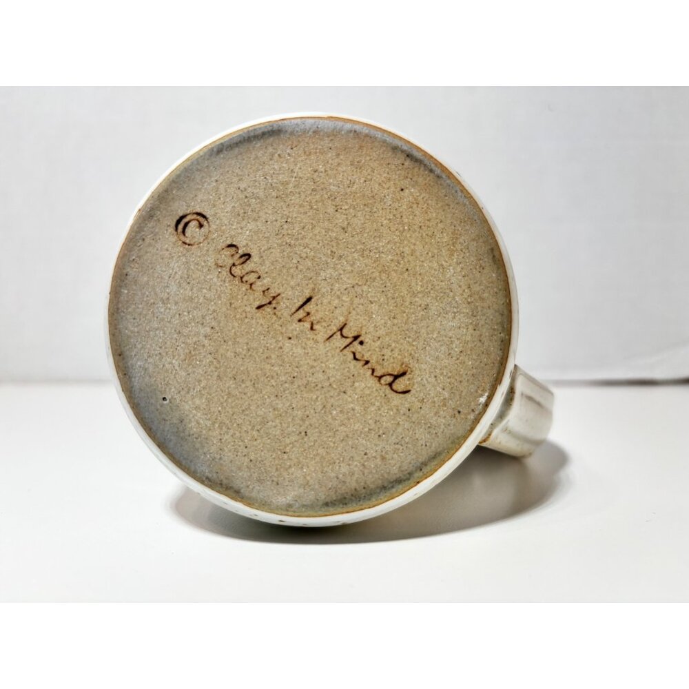Nancy Stoneware Coffee Tea Souvenir Mug by Clay in Mind White Blue Gift - Picture 4 of 4